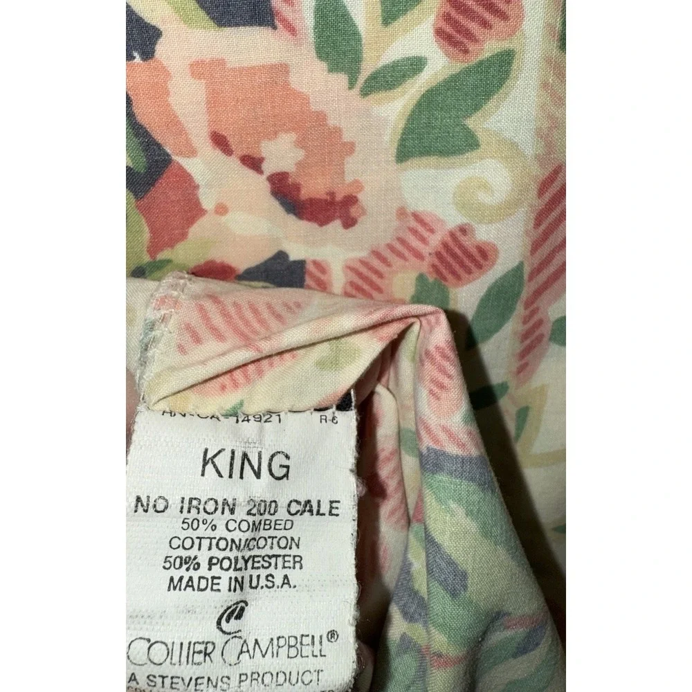 Vintage Collier Campbell Pair of King Pillowcases Mazurka Rose 1991 Cottage Core